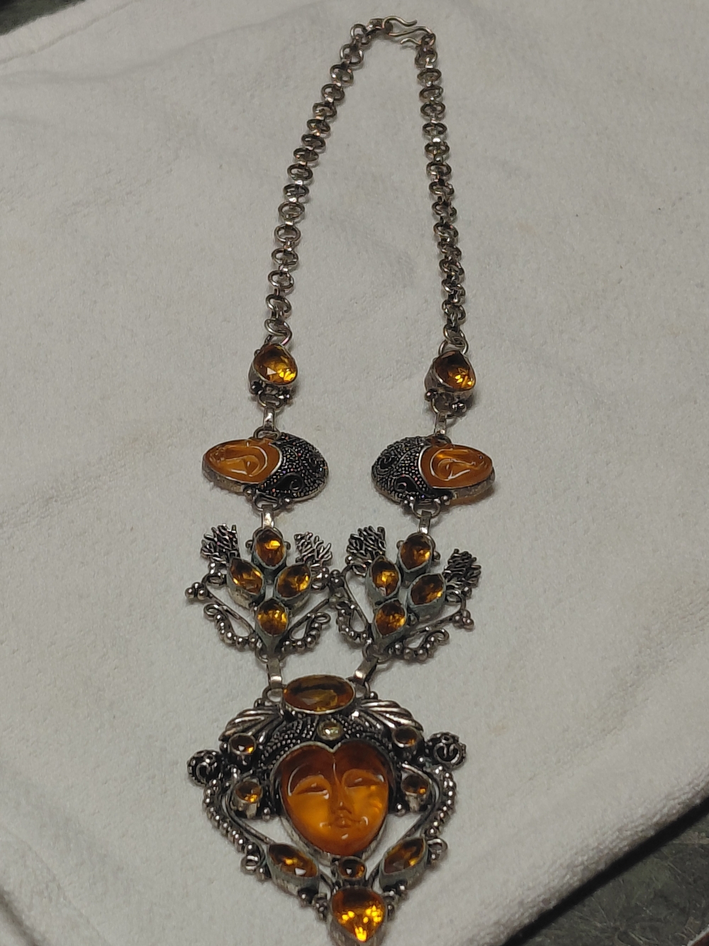 Vintage sterling silver goddess necklace